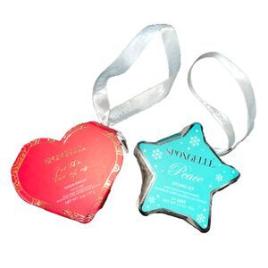 Spongellé Sugar Dahlia Heart + Lychee Ice Holiday Body Buffer Bath Sponge Duo